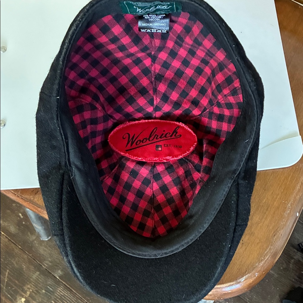 Vintage Woolrich Black Wool Newsboy Cap (M) - Picture 5 of 5